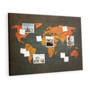 Tablica korkowa 120×80 cm do szkoły + pinezki Mapa świata 355229 Tablica korkowa 120×80 cm do szkoły + pinezki Mapa świata 355229
