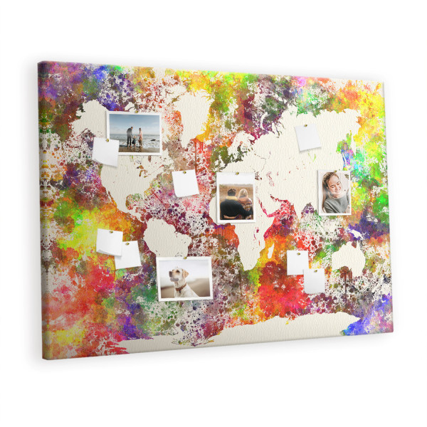Tablica korkowa 120x80 cm organizer + pinezki Akwarelowa 372645