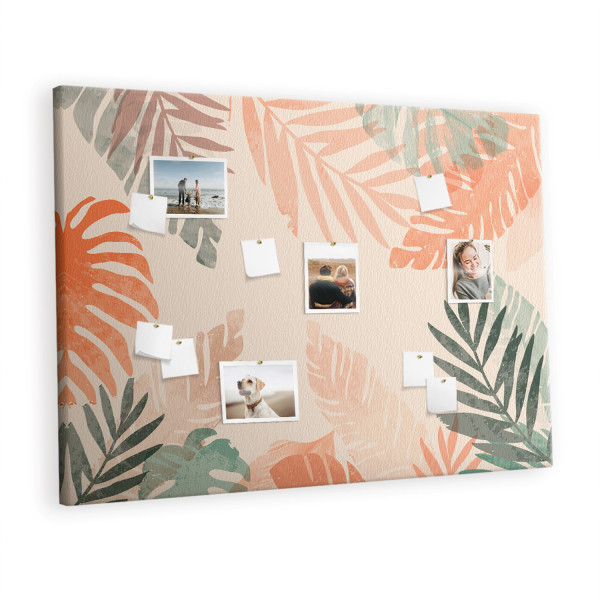 Tablica korkowa 120x80 cm organizer + pinezki Liście 350893