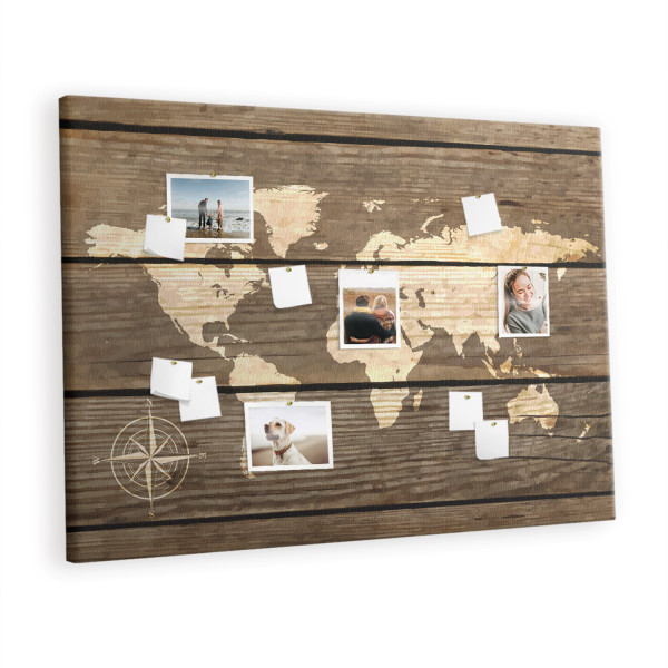 Tablica korkowa 120x80 cm organizer + pinezki Mapa Świata 372599