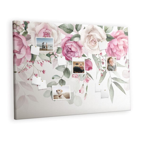 Tablica korkowa 120x80 cm organizer + pinezki Róże 407128