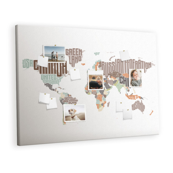Tablica korkowa 140x100 cm dekoracyjna + pinezki Mapa 407225