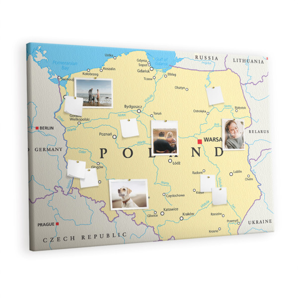 Tablica korkowa 140x100 cm dekoracyjna + pinezki Polska 428445