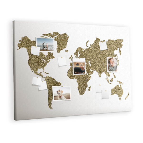 Tablica korkowa 140x100 cm do biura + pinezki Mapa świata 355223