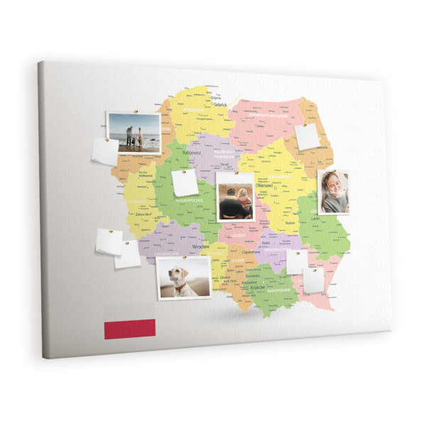 Tablica korkowa 140x100 cm do pokoju dziecka + pinezki Mapa 428439
