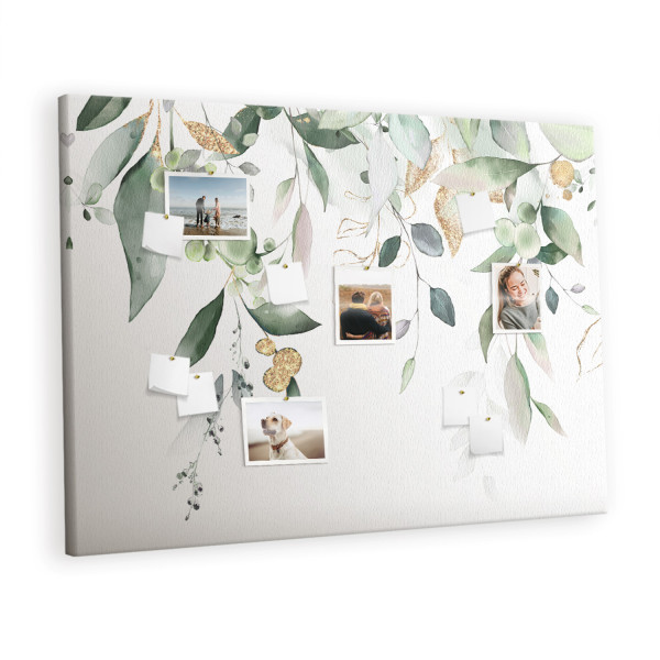 Tablica korkowa 140x100 cm organizer + pinezki Liście 350866