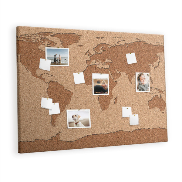 Tablica korkowa 140x100 cm planer + pinezki Mapa świata 407024