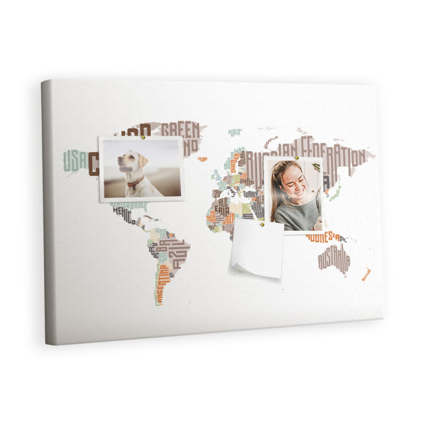 Tablica korkowa 60x40 cm dekoracyjna + pinezki Mapa 407528