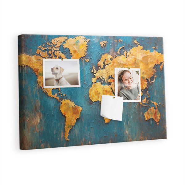Tablica korkowa 60x40 cm dekoracyjna + pinezki Mapa 426139