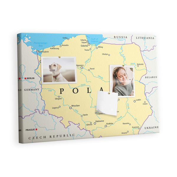 Tablica korkowa 60x40 cm dekoracyjna + pinezki Polska 428801