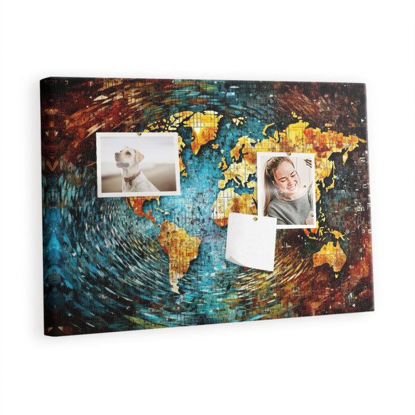 Tablica korkowa 60x40 cm do kuchni + pinezki Świat chaosu 407361