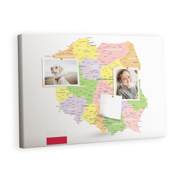 Tablica korkowa 60x40 cm do pokoju dziecka + pinezki Mapa 428548