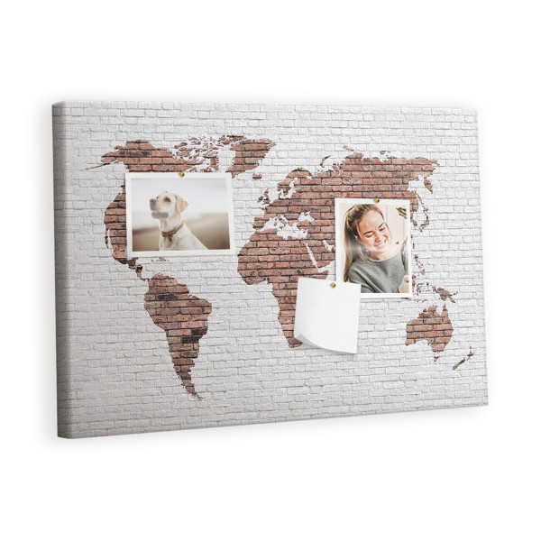 Tablica korkowa 60x40 cm do salonu + pinezki Mapa 372901