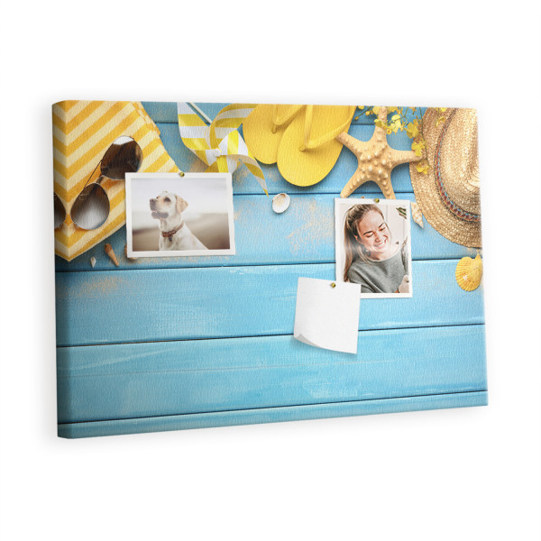 Tablica korkowa 60x40 cm do salonu + pinezki Plaża 426117