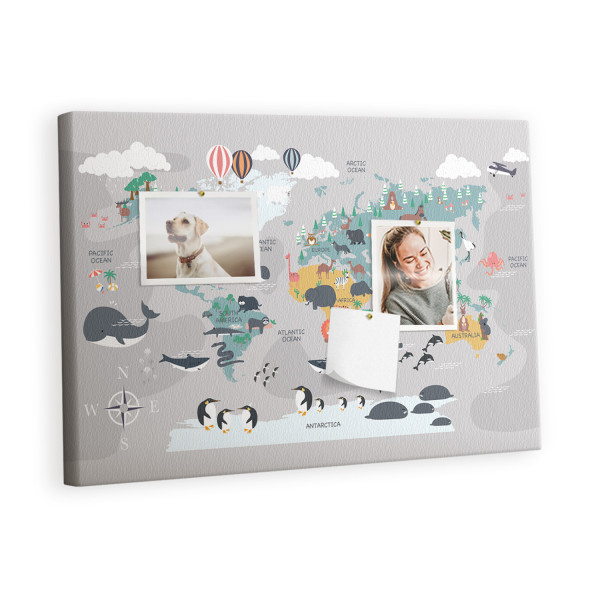 Tablica korkowa 60x40 cm organizer + pinezki Kreskówkowa 528553