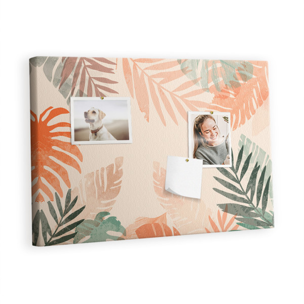 Tablica korkowa 60x40 cm organizer + pinezki Liście 350522