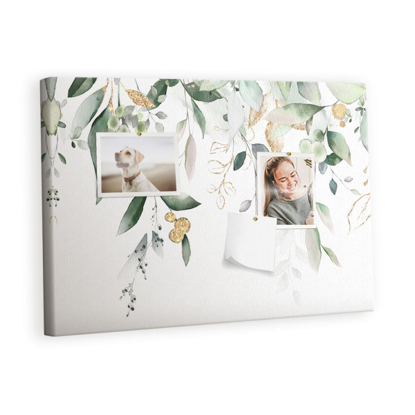 Tablica korkowa 60x40 cm organizer + pinezki Liście 350509