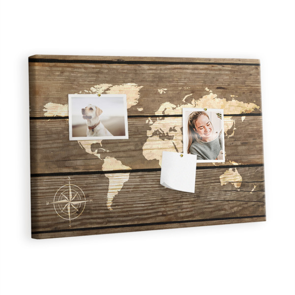 Tablica korkowa 60x40 cm organizer + pinezki Mapa Świata 372818