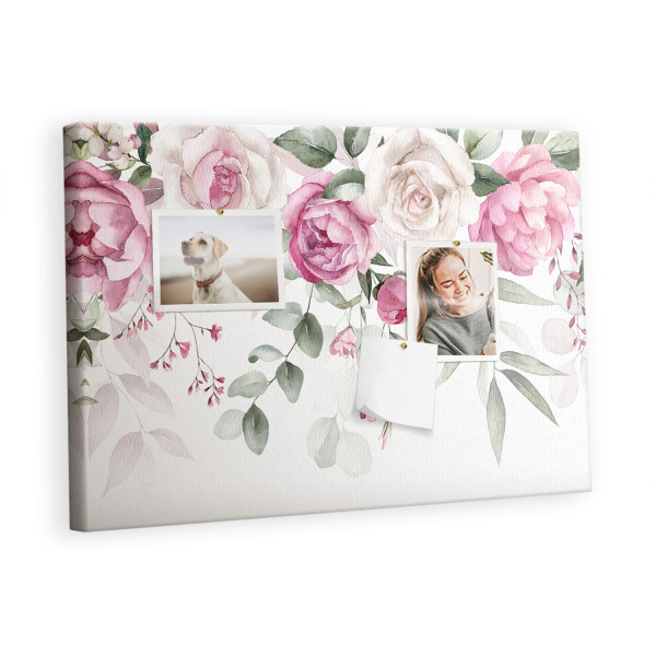 Tablica korkowa 60x40 cm organizer + pinezki Róże 407518
