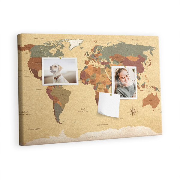 Tablica korkowa 60x40 cm organizer + pinezki Vintage 283105