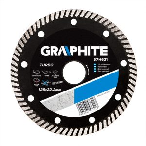 Tarcza diamentowa 125×22 mm, turbo GRAPHITE 57H621 158156 Tarcza diamentowa 125×22 mm, turbo GRAPHITE 57H621 158156