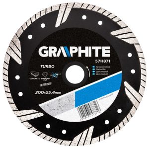 Tarcza diamentowa 200×25 mm, turbo GRAPHITE 57H871 158210 Tarcza diamentowa 200×25 mm, turbo GRAPHITE 57H871 158210