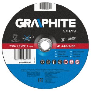 Tarcza do metalu 230×1.9×22.2mm GRAPHITE 57H719 158294 Tarcza do metalu 230×1.9×22.2mm GRAPHITE 57H719 158294
