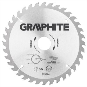 Tarcza do pilarki 185x30mm 36 zębów GRAPHITE 57H664 158282 Tarcza do pilarki 185x30mm 36 zębów GRAPHITE 57H664 158282