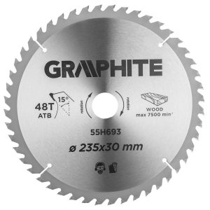 Tarcza do pilarki, widiowa, 235 x 30 mm, 48 zębów GRAPHITE 158284 Tarcza do pilarki, widiowa, 235 x 30 mm, 48 zębów GRAPHITE 158284