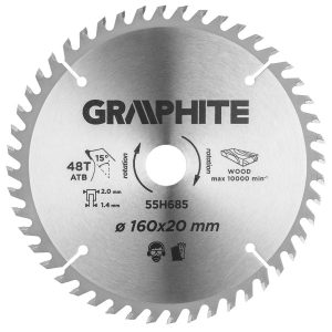 Tarcza do pilarko-zagłębiarki 160×1.4×2.0x20mm GRAPHITE 158286 Tarcza do pilarko-zagłębiarki 160×1.4×2.0x20mm GRAPHITE 158286