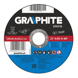 Tarcza szlifierska do metalu 125×22.2mm GRAPHITE 57H715 158155 Tarcza szlifierska do metalu 125×22.2mm GRAPHITE 57H715 158155