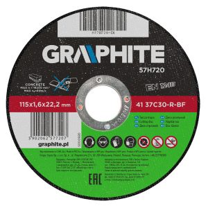 Tarcza tnąca 115×1.6×22.2mm 41 GRAPHITE 57H720 158221 Tarcza tnąca 115×1.6×22.2mm 41 GRAPHITE 57H720 158221