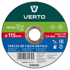 Tarcza tnąca do metalu 115x 22.2 mm VERTO 61H530 158161 Tarcza tnąca do metalu 115x 22.2 mm VERTO 61H530 158161