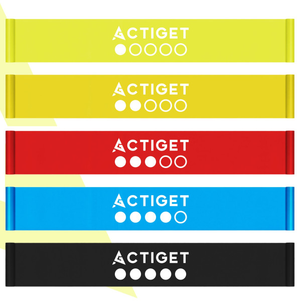 Taśmy oporowe do ćwiczeń Actiget 5 szt. opór 1-15 kg gumy fitness 944255