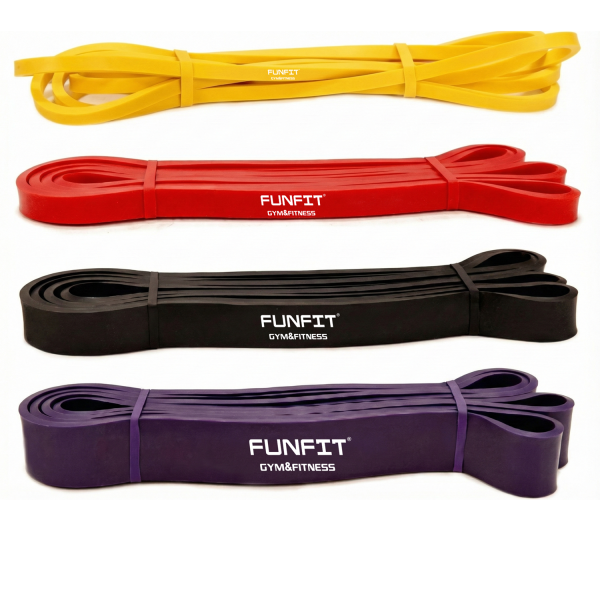 Taśmy oporowe do ćwiczeń FUNFIT GYM&FITNESS zestaw 4 szt. gumy fitness 959046