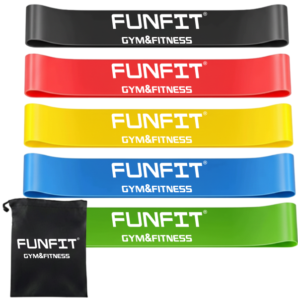 Taśmy oporowe do ćwiczeń FUNFIT GYM&FITNESS zestaw 5 szt. gumy fitness 951464