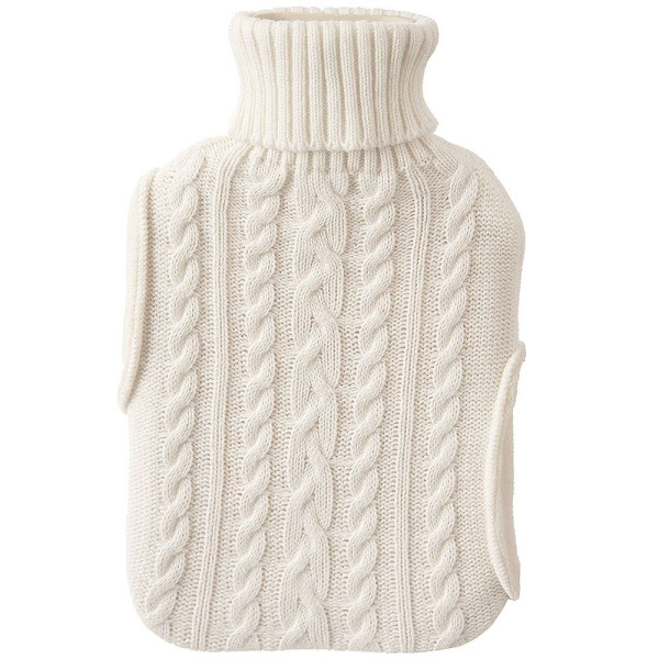 Termofor gumowy w pokrowcu sweterku beżowy 1,6 l 33x20 cm 191966
