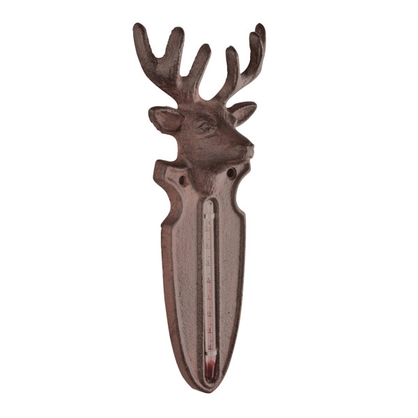 Termometr ścienny żeliwny jeleń 22cm 79445