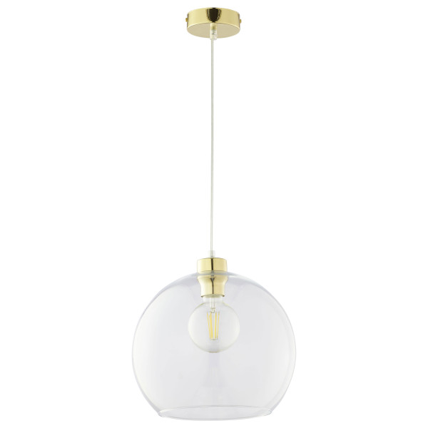TK Lighting Cubus klosz kula Transparentny Lampa Wiszaca 1 złoty połysk 899870