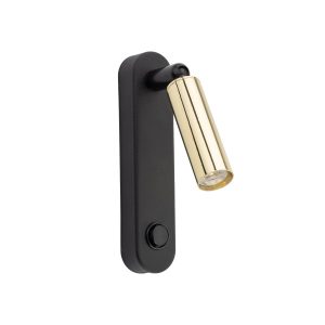 TK Lighting Enzo Long Czarno Złoty Kinkiet 1 827325