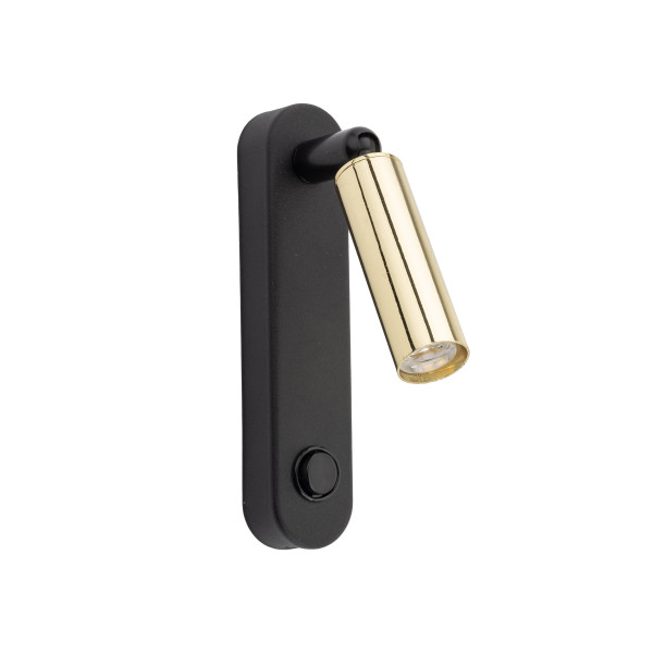 TK Lighting Enzo Long Czarno Złoty Kinkiet 1 827325