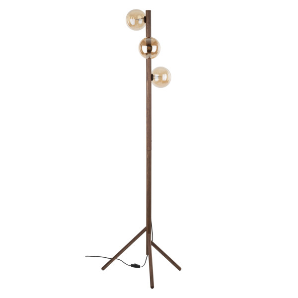 Tk-Lighting Estera Wood Orzech Bursztyn Lampa Podłogowa 3Xg9 858050