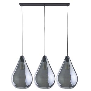 TK Lighting Fuente Lampa Wisząca 3 Pł Czarna Listwa klosze szklane grafit 899866