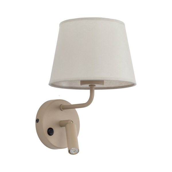 Tk-Lighting Maja beżowy Kinkiet 1Xe27/1Xg9 do sypialni do czytania na łóżko 851110
