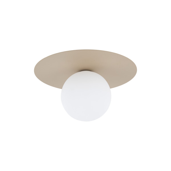 Tk-Lighting Pixi beżowy Kinkiet 1Xg9 biała kulka szklana 857868