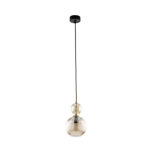 TK Lighting Sophia Cognac Lampa Wisząca ryflowane brązowe szkło 1Xe14 864407