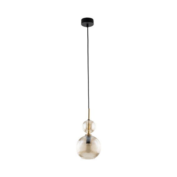 TK Lighting Sophia Cognac Lampa Wisząca ryflowane brązowe szkło 1Xe14 864407