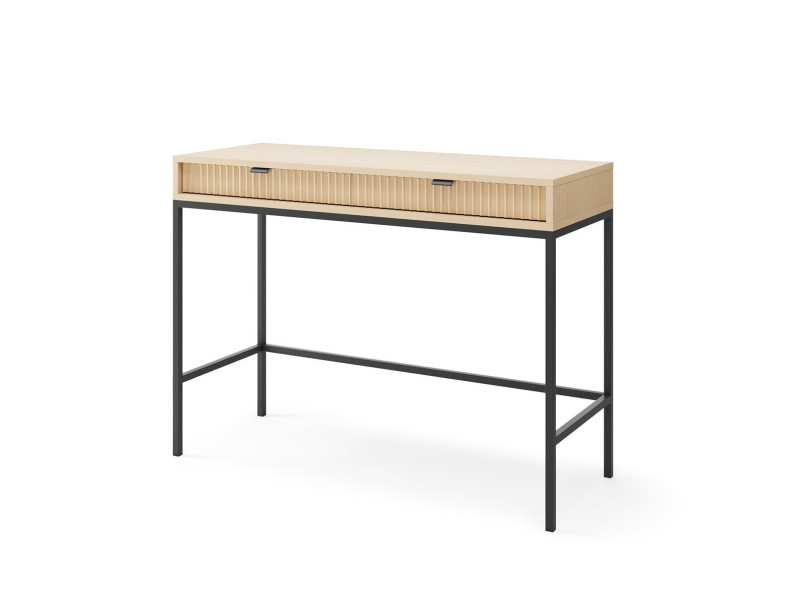 Toaletka Biurko Konsola NOVA 104 cm 2 Szuflady Dąb Vicenza Czarny Stelaż 829239