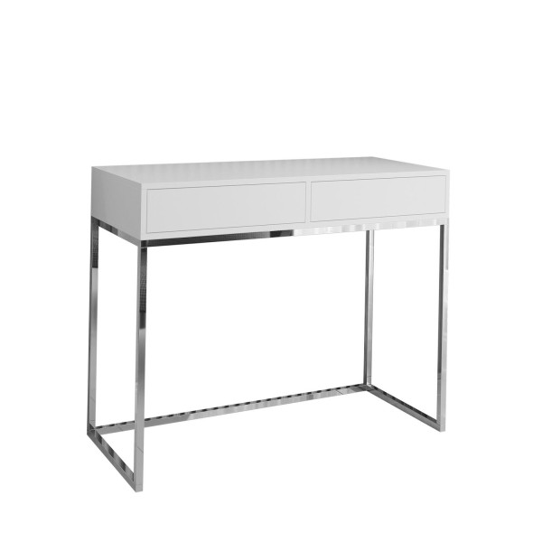 Toaletka CUBIC 80 chromowana z białym blatem - industrial design 806295