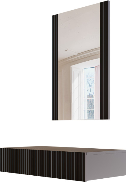 Toaletka czarna wisząca z lustrem 80 cm PELIO 1051504